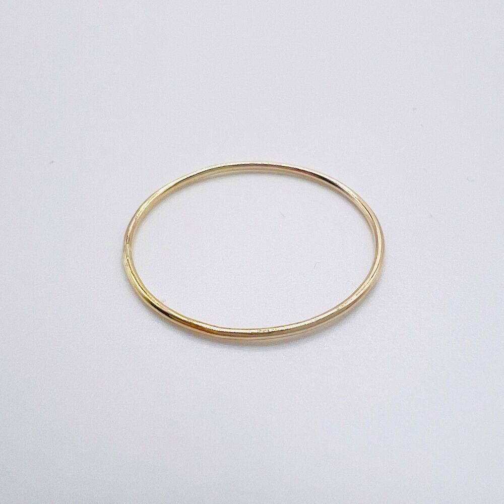 14k Solid Yellow Gold Ring Thin Band Stacking Size 6 0.7MM 585